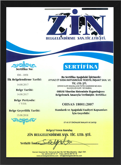 Ayvaz Et Sertifika 3